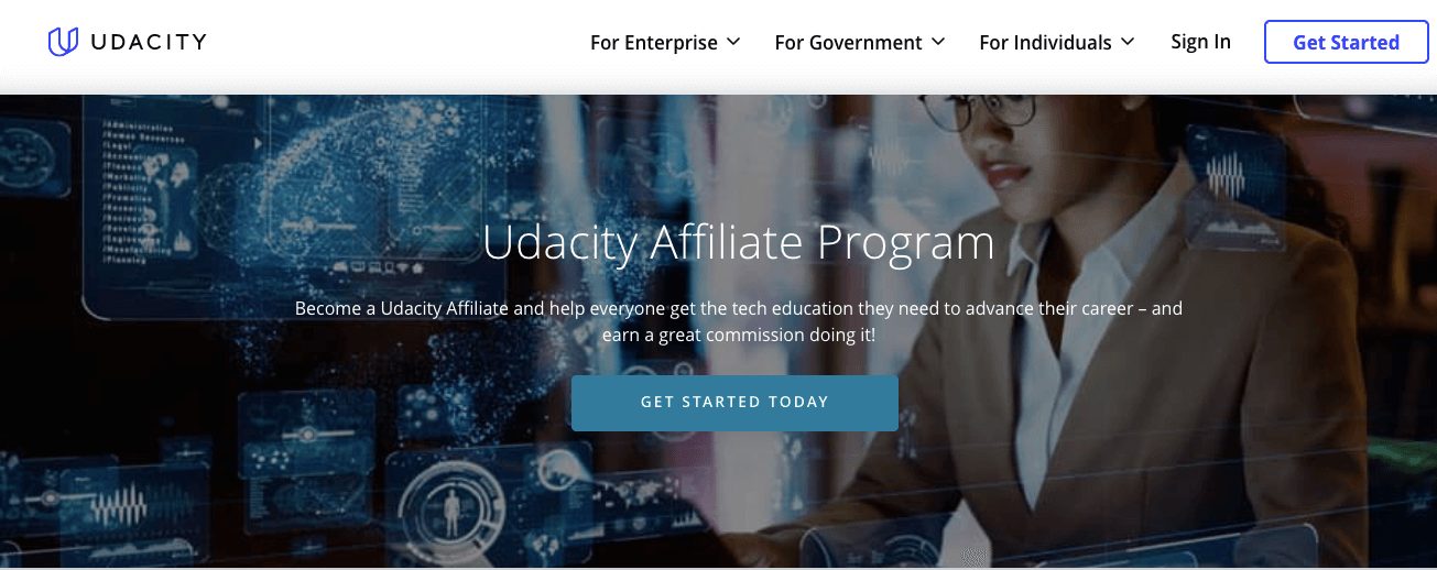 udacity education affiliate program image