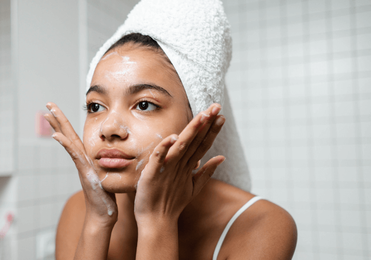 Acne skincare routine image